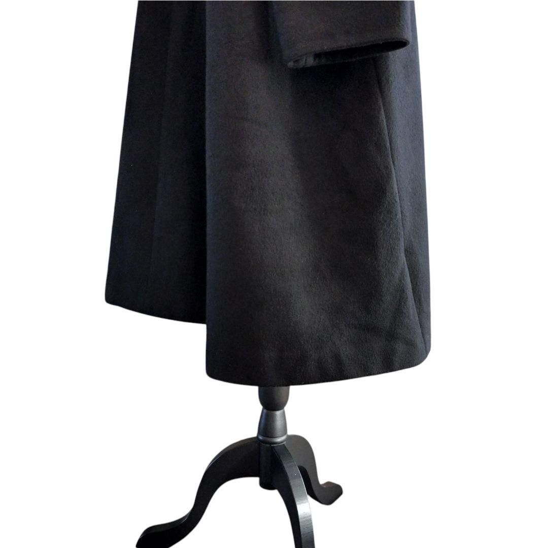 JOURNAL STANDARD ノーカラー ウールロングコート 黒 Aライン