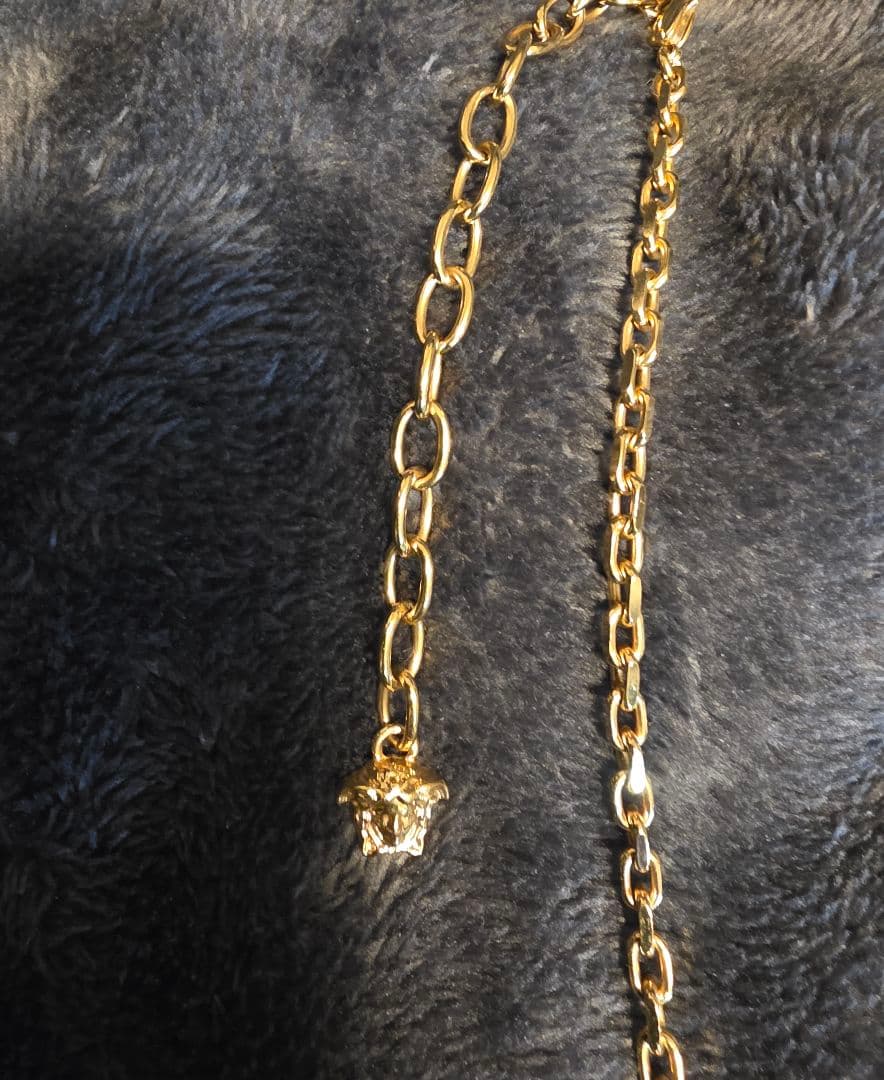 VERSACE ヴェルサーチ グレカ ネックレス ゴールド クリスタル