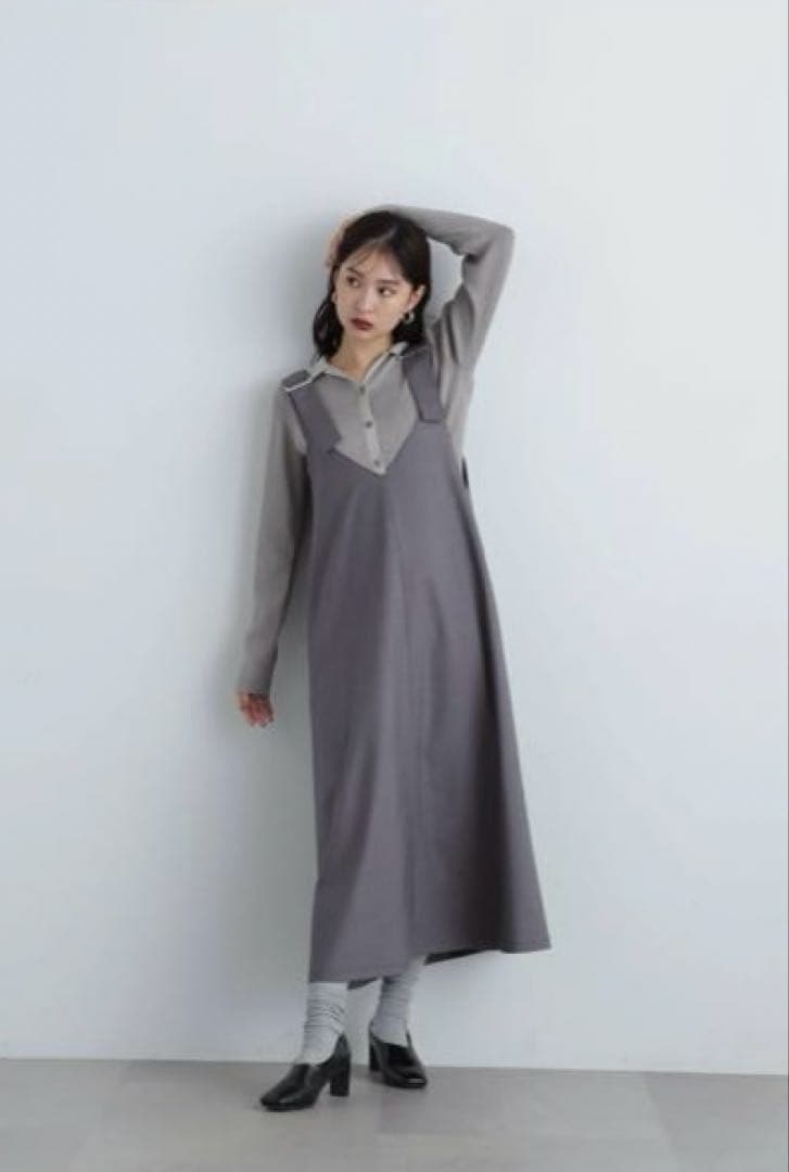 N.Natural Beauty Basic　長袖ポロニット　ラメリブポロニット
