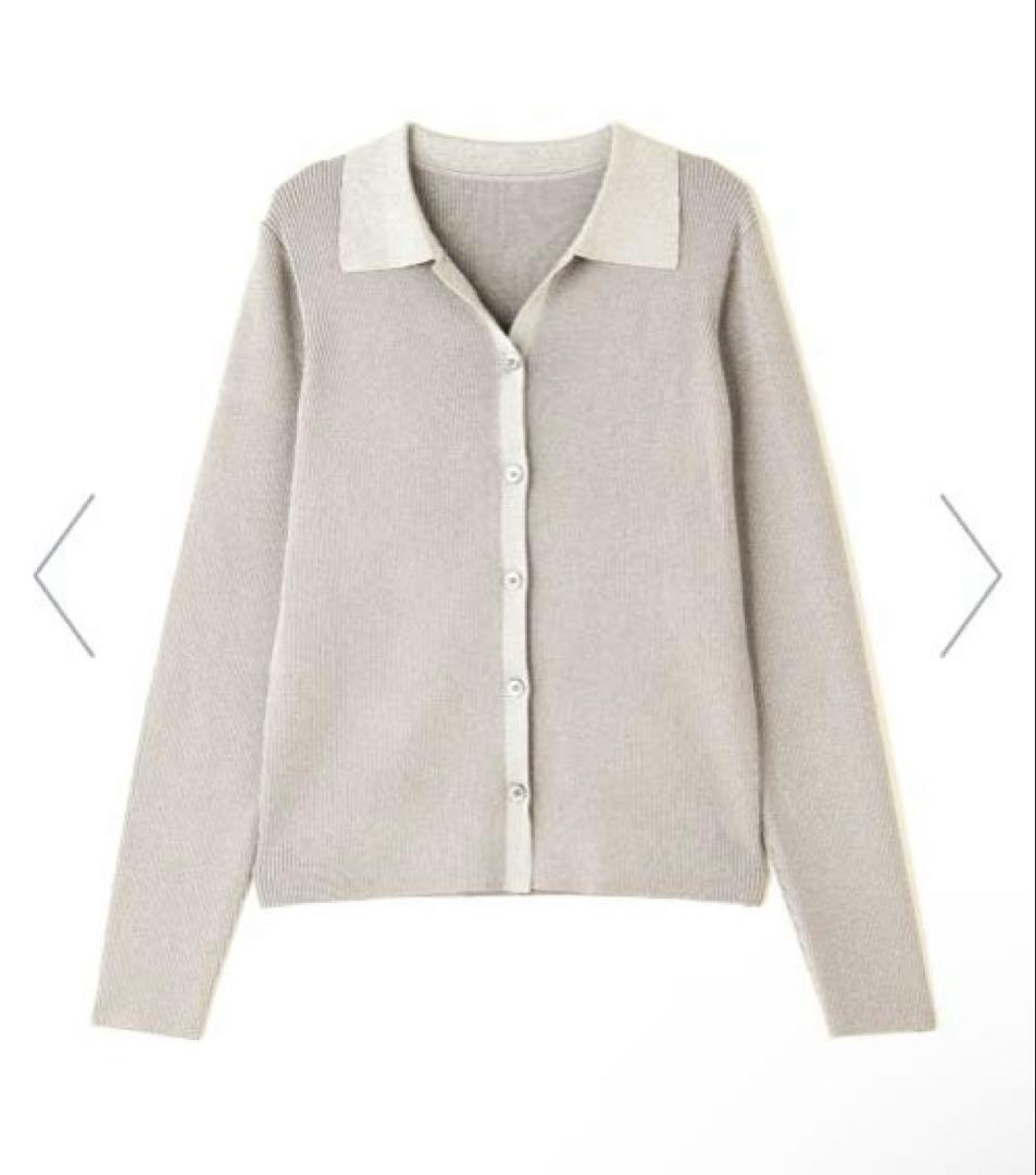 N.Natural Beauty Basic　長袖ポロニット　ラメリブポロニット