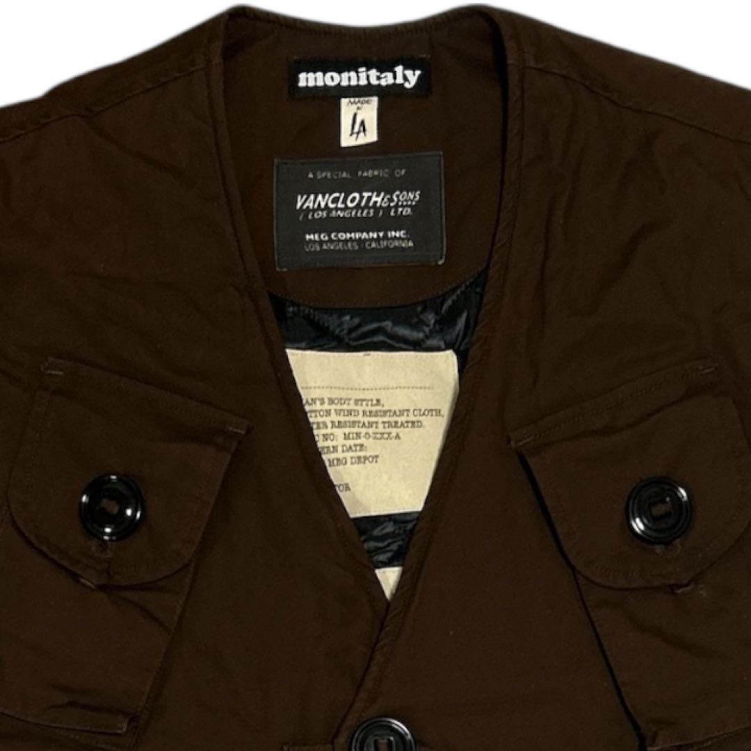 美品 モニタリー Monitaly ミリタリーベスト 38 ダークブラウン