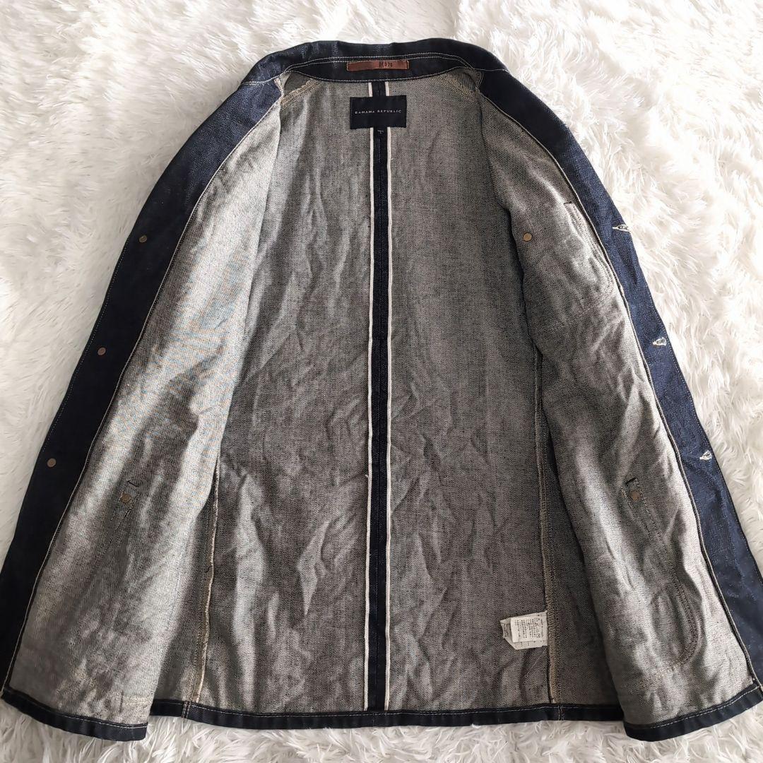 美品 バナナリパブリック シワ加工 ウォッシュ デニム カバーオール インディゴ