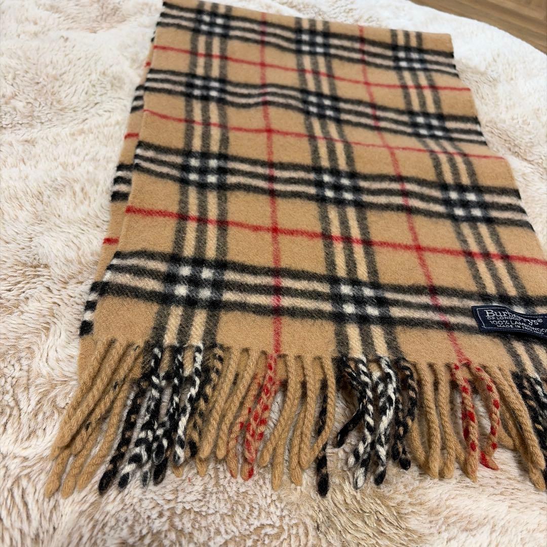Burberry バーバリー　ベージュ　ノバチェック　マフラー　ラムウール