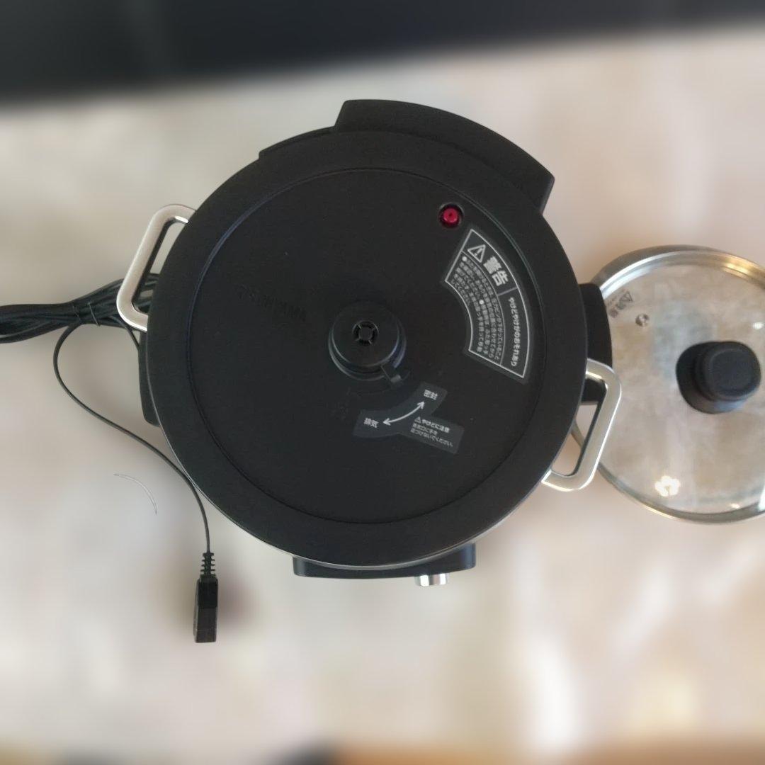 ♥️アイリスオーヤマ ♥️電気圧力鍋 4L 黒 デジタル表示 ガラス蓋付き