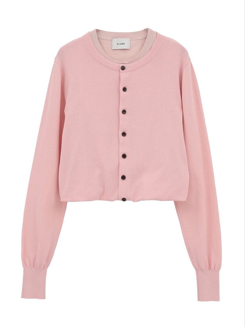 新品 CLANE W LAYERED KNIT CARDIGAN ピンク