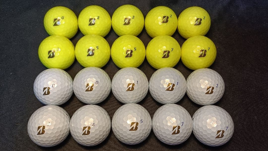 【美品】'24ツアーBXS 20球 (黄, パール) ブリヂストン ロストボール
