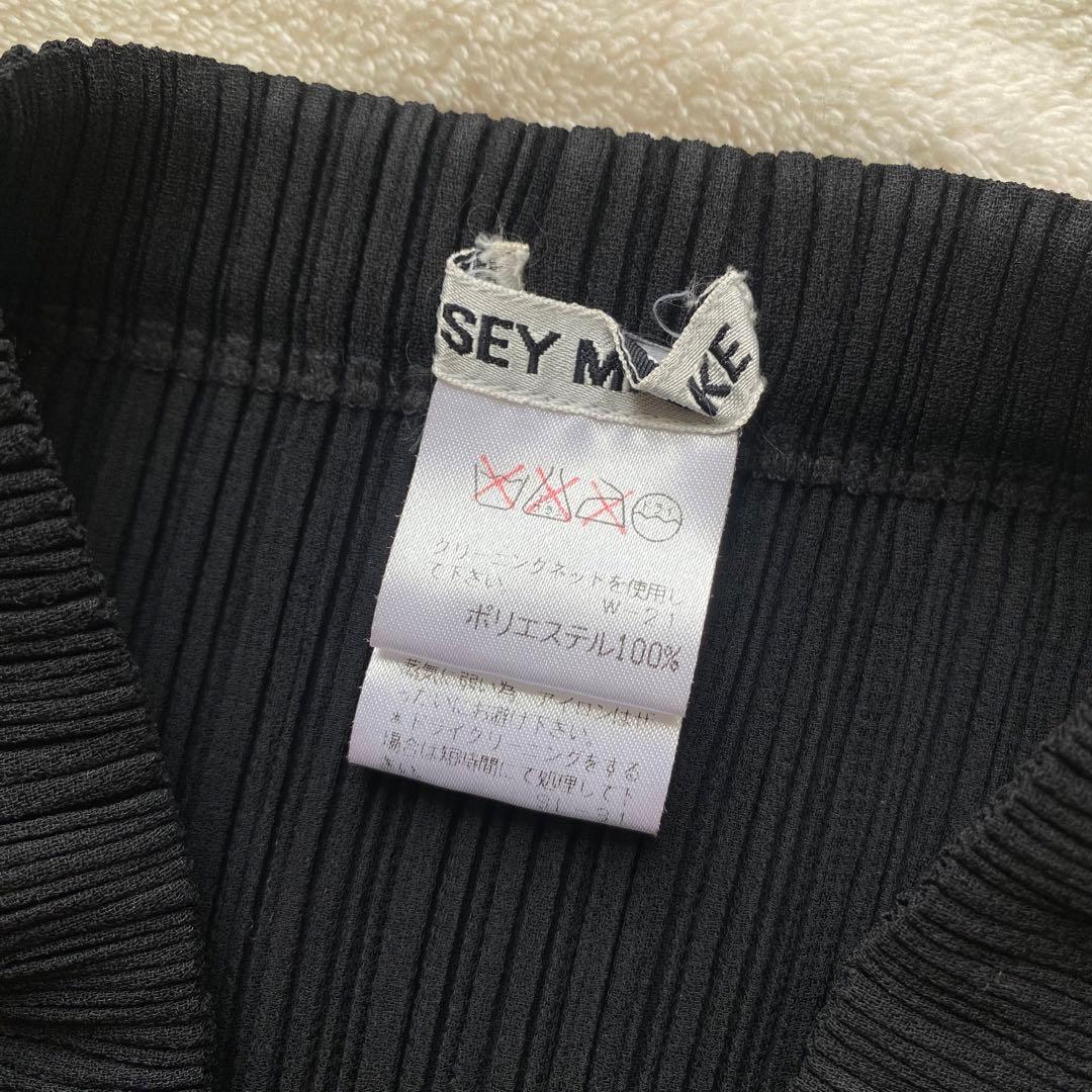 ISSEY MIYAKE ロング プリーツ タイトスカート ブラック