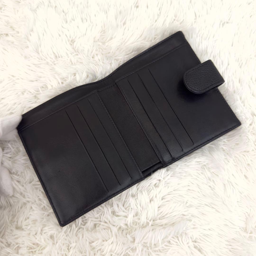 極上美品✨CHANEL シャネル キャビアスキン 折り財布 ココマーク ブラック