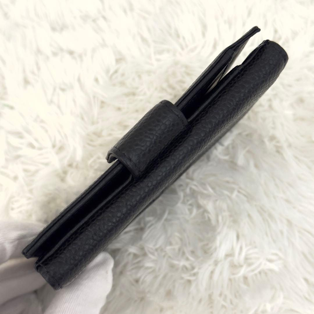 極上美品✨CHANEL シャネル キャビアスキン 折り財布 ココマーク ブラック