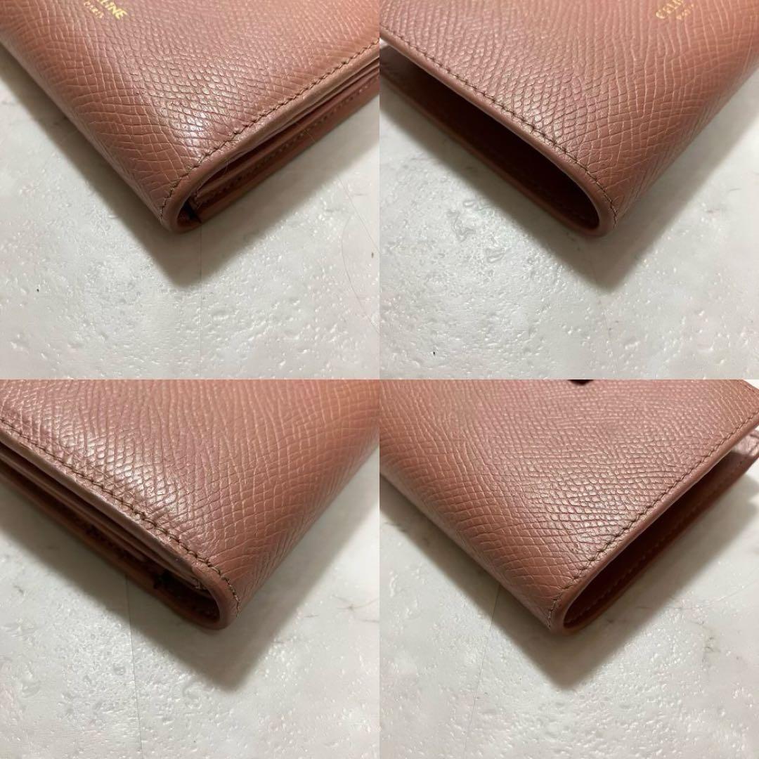 ✨極美品/付属品あり✨ CELINE スモールストラップ 2つ折り財布 ピンク