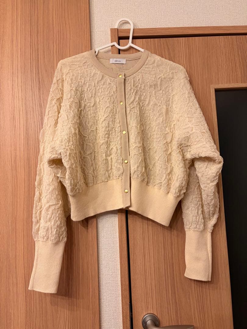 美品♡SHIPS any♡ジャカード バンピー コンパクト カーディガン