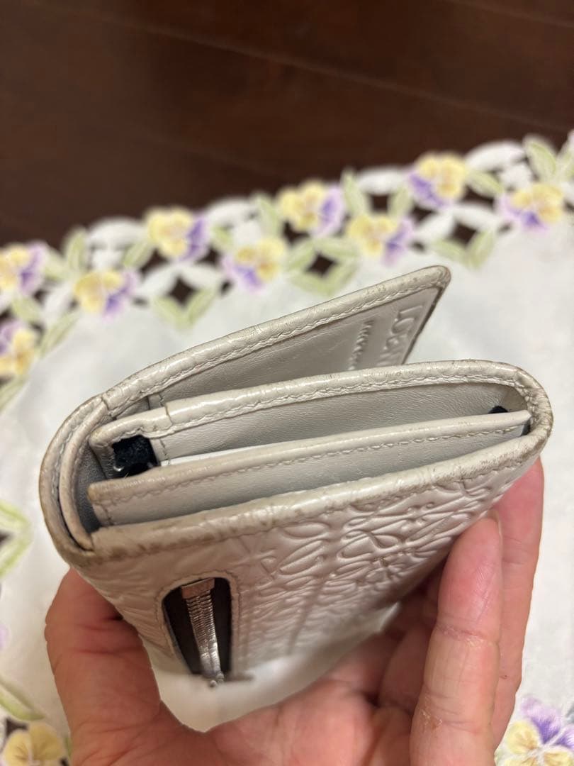 HALロエベ LOEWE 折り財布リピートアナグラムロゴ レザーコンパクト