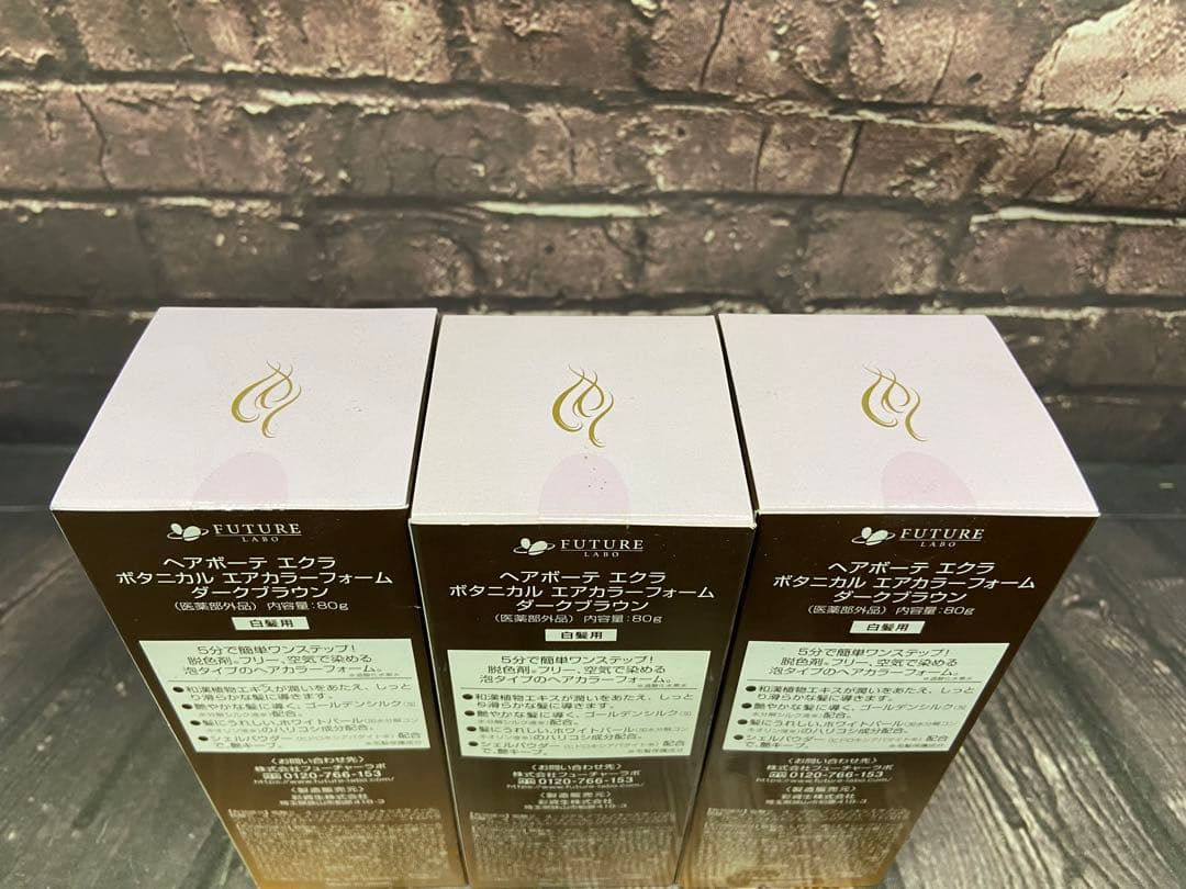 ヘアボーテ エクラ　ボタニカルエアカラーフォーム 80g×3 ダークブラウン