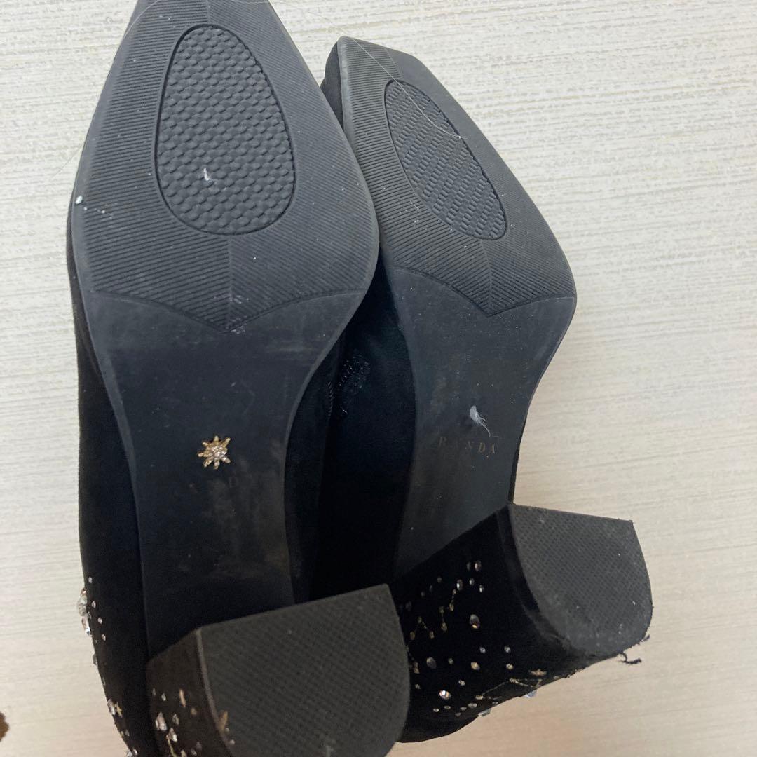【Holiday Collection】ビジュー×刺繍ショートブーツ　ブラックM