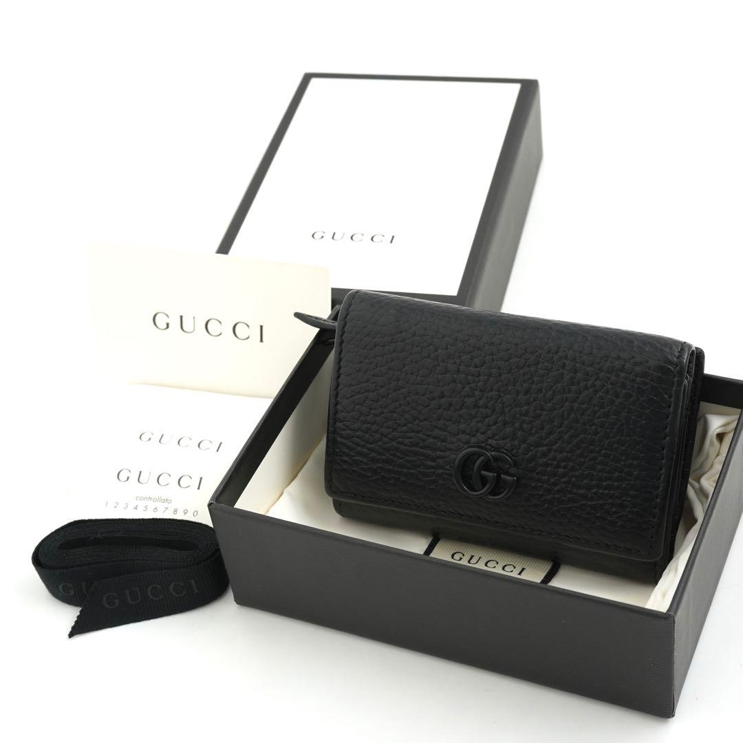 ✨未使用展示品・箱付き✨　GUCCI ミニ財布　マーモント　L字ファスナー 黒色