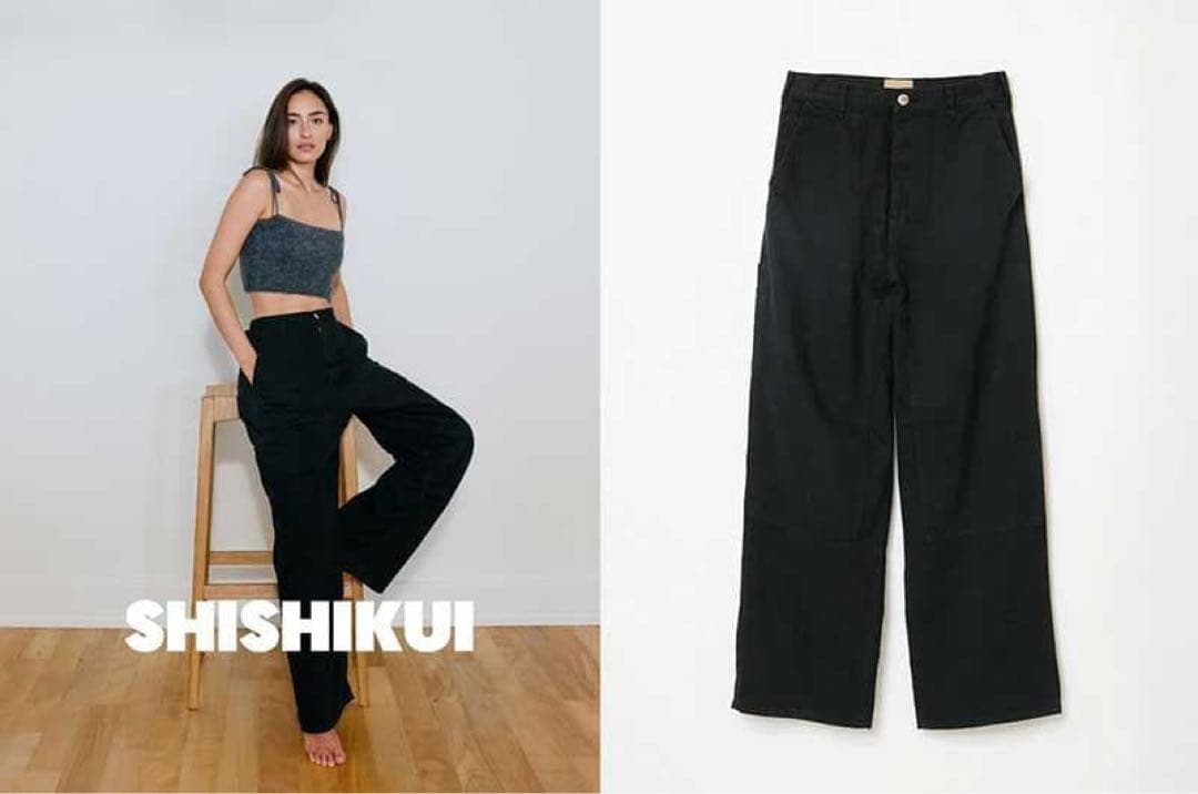 shishikui シシクイpainter pants 黒デニムパンツ