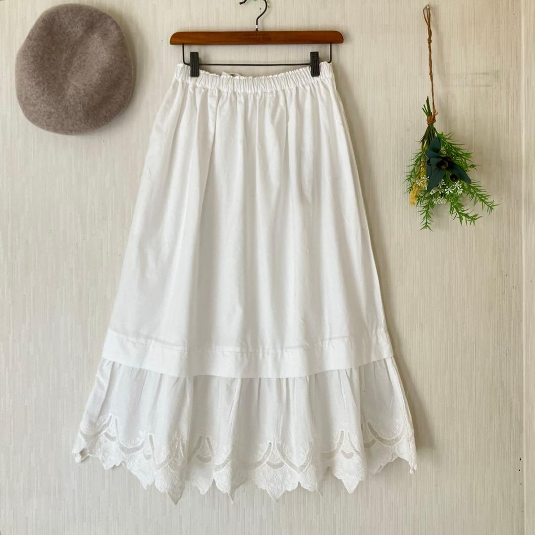 ユミ★新品★ｓｍ２★スカラップレース刺繍スカート＊着回し力抜群＊ペチにも