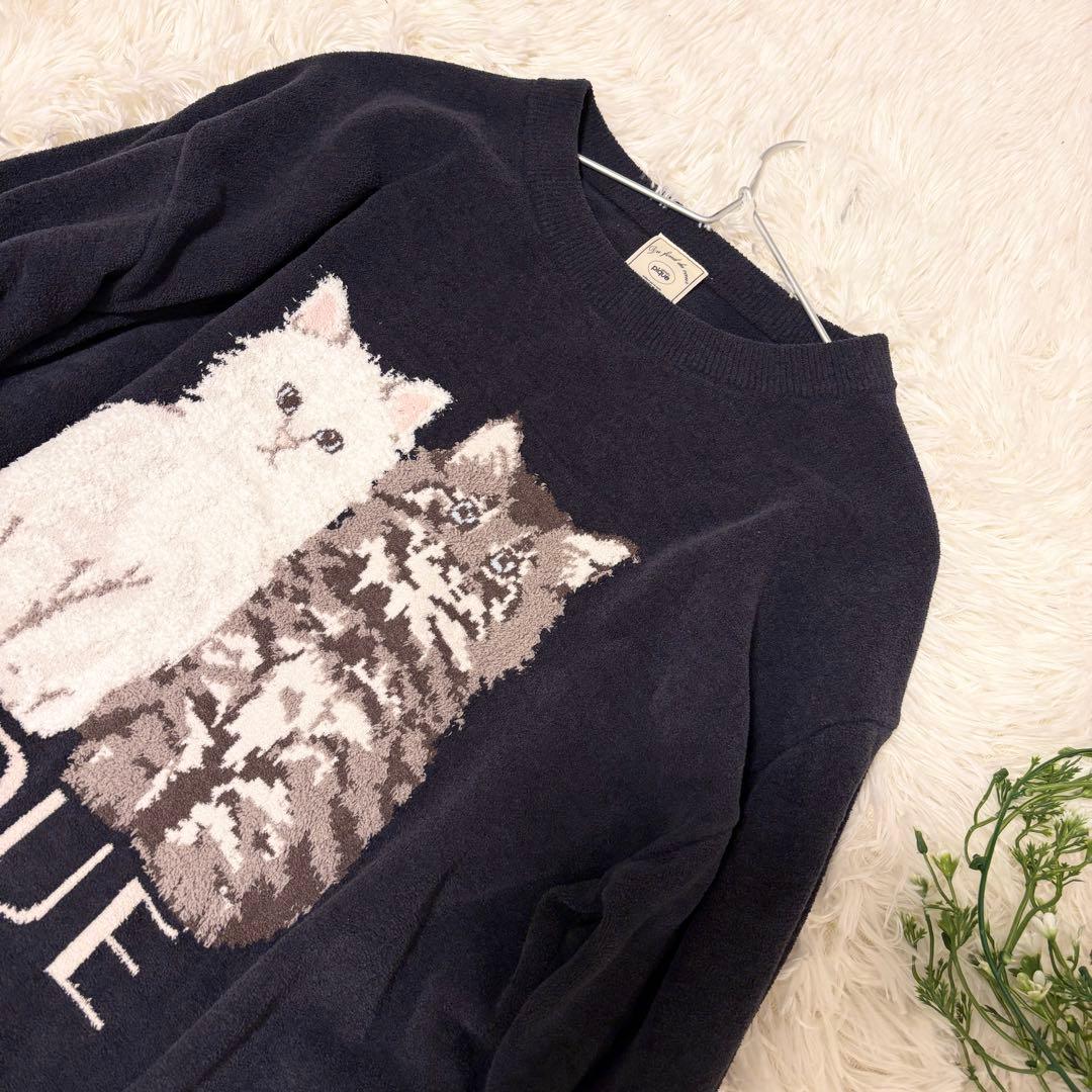 【完売品✨美品】ジェラピケ ツインキャット ジャガードワンピース ロング 猫