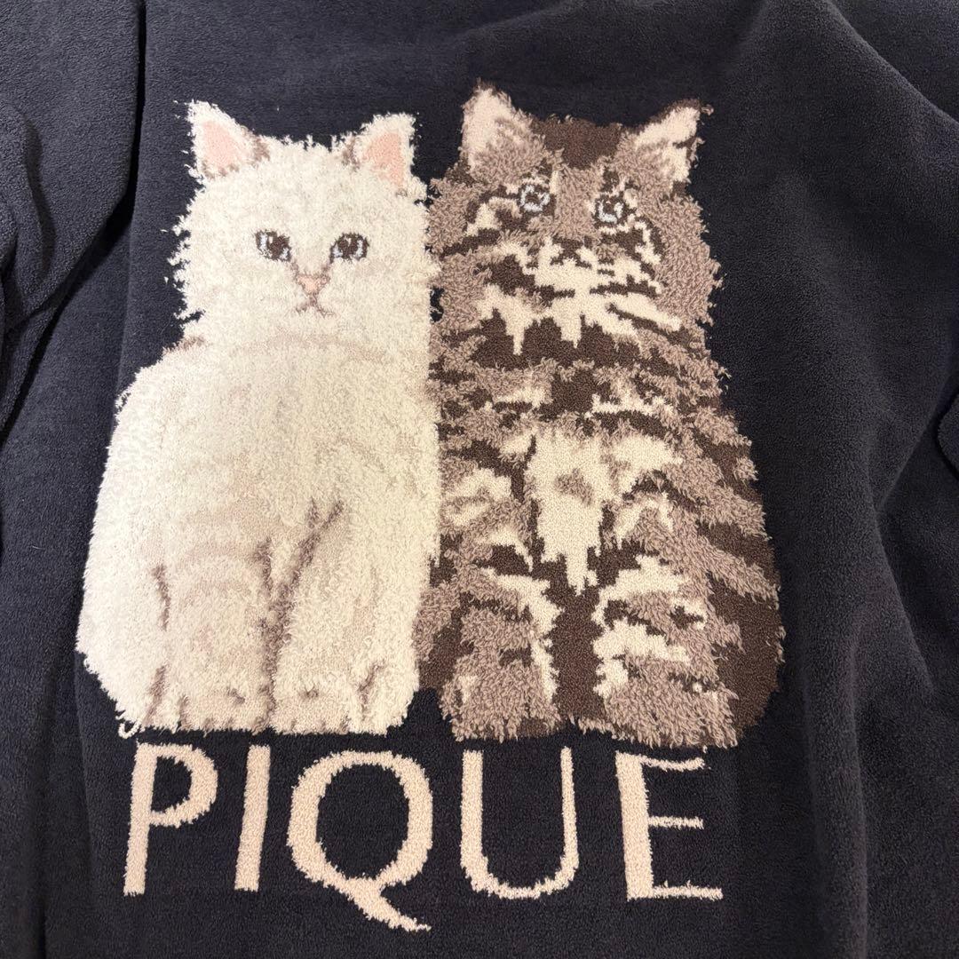 【完売品✨美品】ジェラピケ ツインキャット ジャガードワンピース ロング 猫