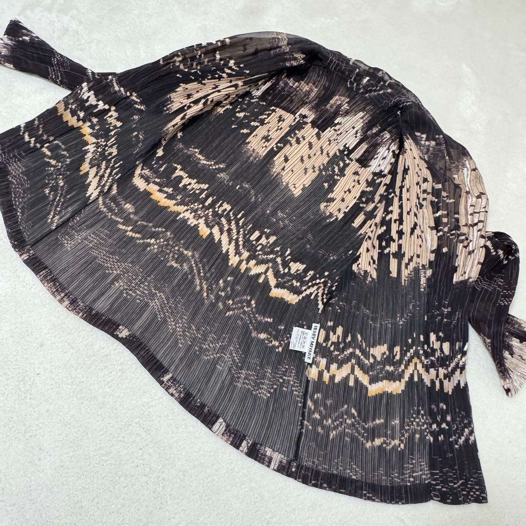 極美品✨ISSEY MIYAKE プリーツ　ジャケット　シャツ　長袖　総柄