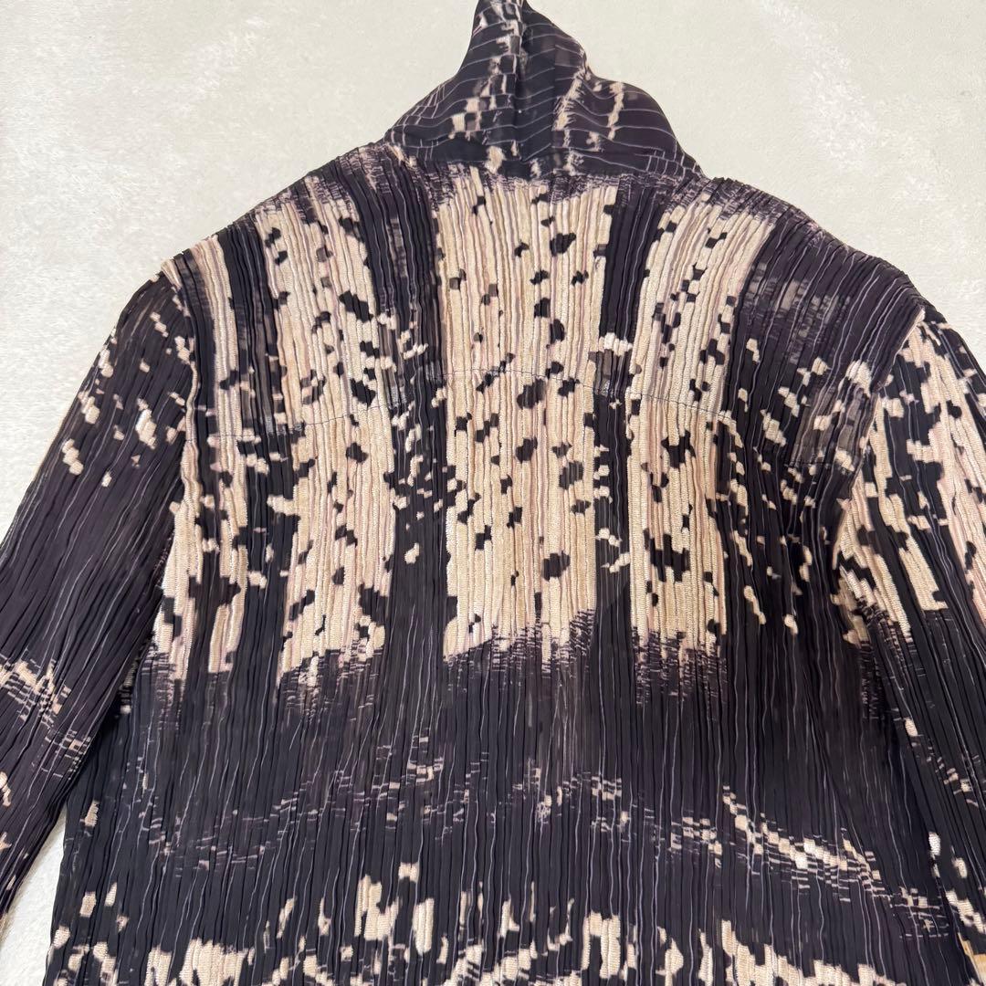 極美品✨ISSEY MIYAKE プリーツ　ジャケット　シャツ　長袖　総柄