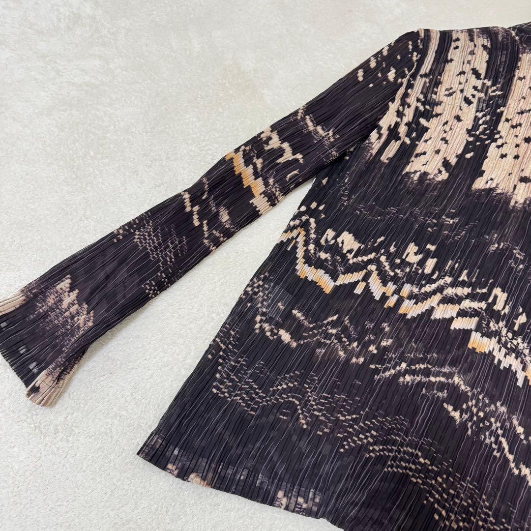 極美品✨ISSEY MIYAKE プリーツ　ジャケット　シャツ　長袖　総柄