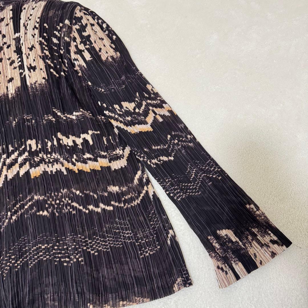 極美品✨ISSEY MIYAKE プリーツ　ジャケット　シャツ　長袖　総柄