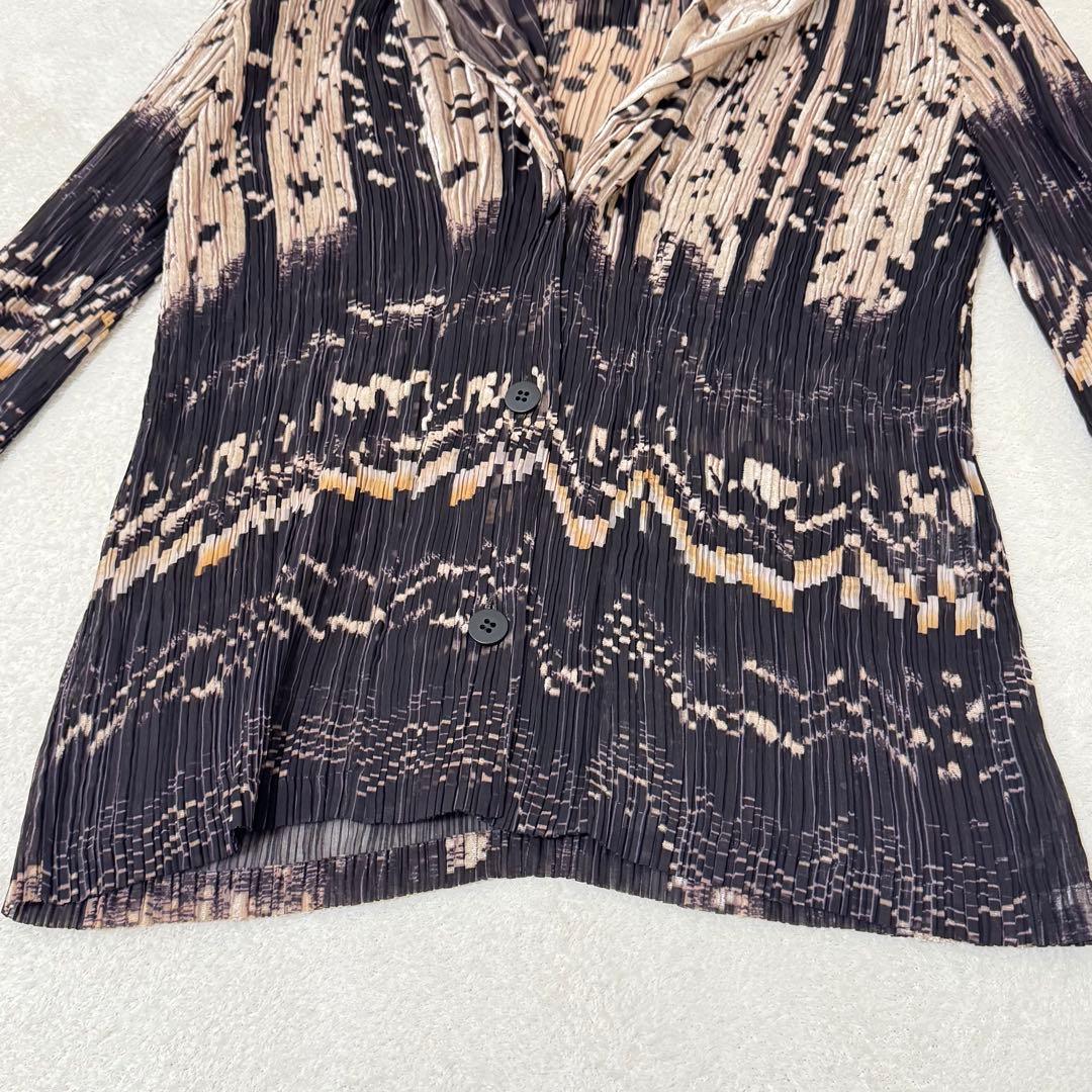 極美品✨ISSEY MIYAKE プリーツ　ジャケット　シャツ　長袖　総柄