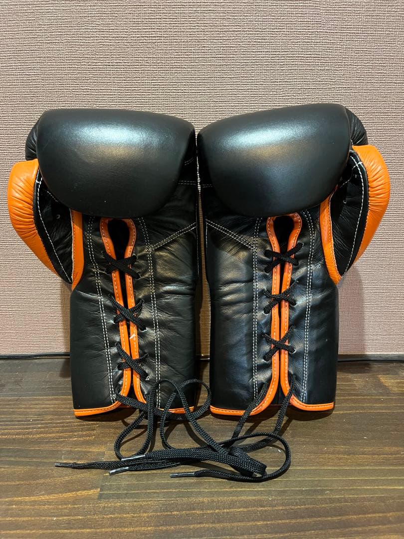 PRIZE RING ボクシンググローブ 黒/オレンジ　12オンス