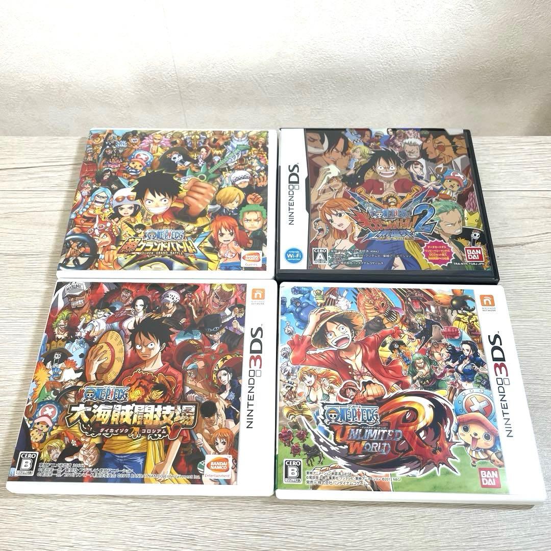 【希少・大海賊闘技場入り】ワンピース 3DS/DSソフト4本＋特典カード付