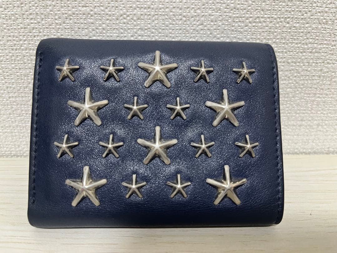 JIMMY CHOO ネイビー 三つ折り財布