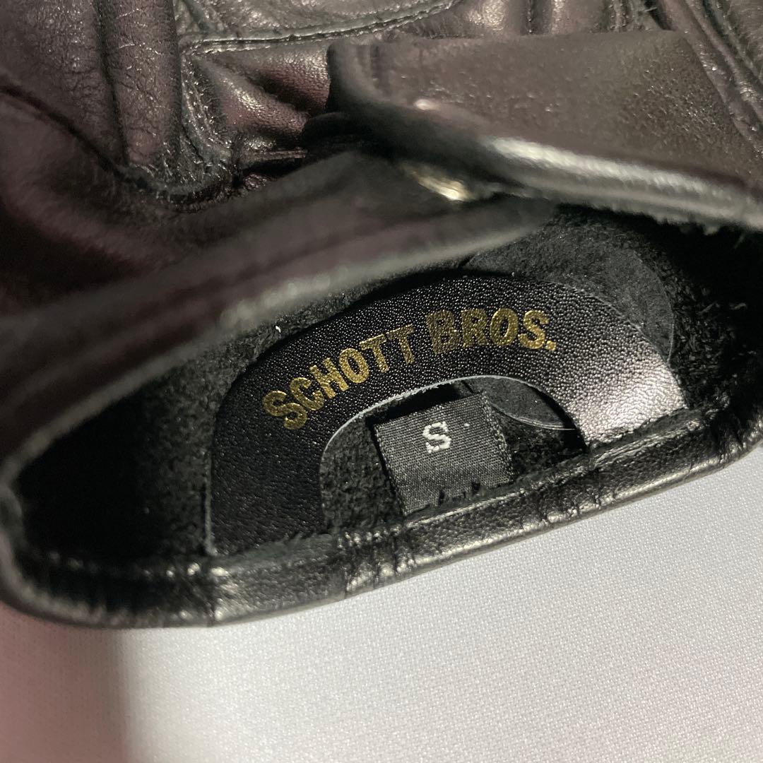 【ほぼ未使用】schott レザーグローブ　S