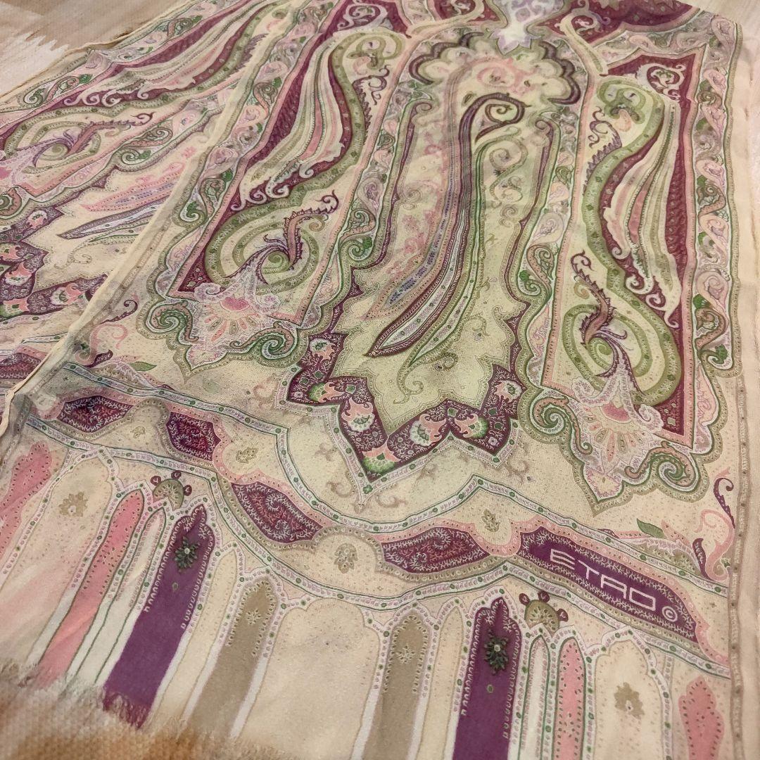 ETRO シフォンシルク100% ペイズリー‪☆ ストール