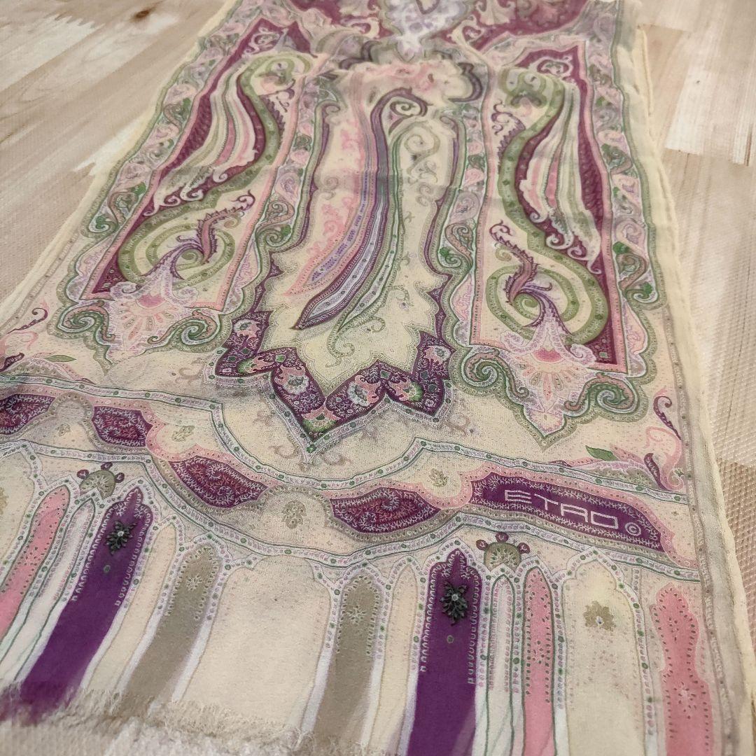 ETRO シフォンシルク100% ペイズリー‪☆ ストール