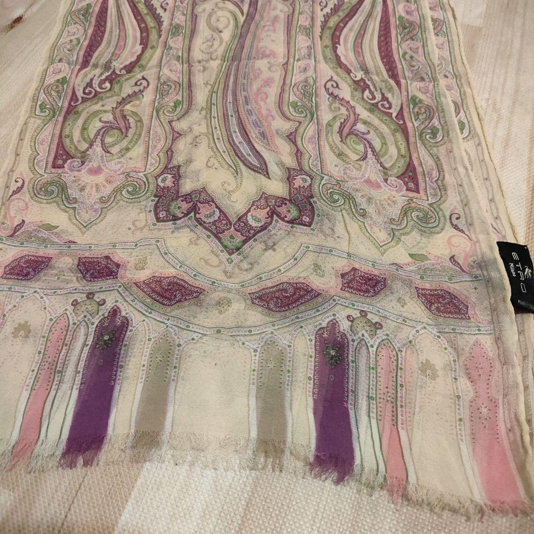 ETRO シフォンシルク100% ペイズリー‪☆ ストール