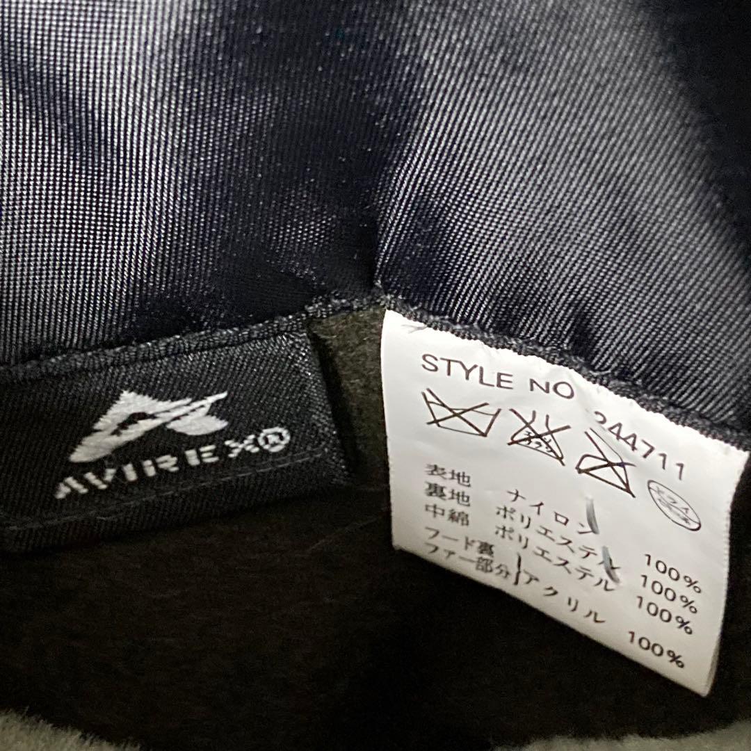 479 avirex N-3B 黒　レザー　ファー　ミリタリー　コート