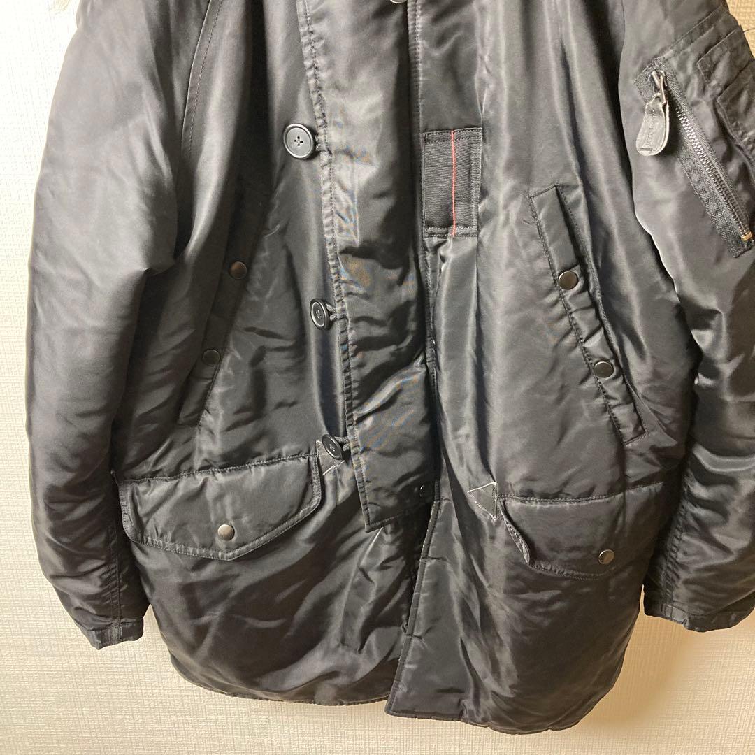 479 avirex N-3B 黒　レザー　ファー　ミリタリー　コート