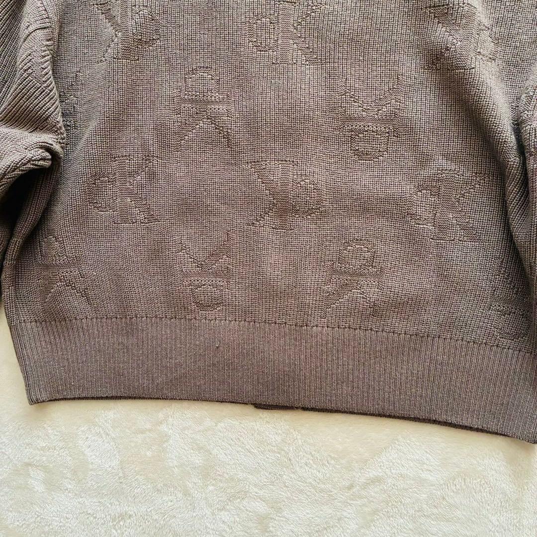【新品】定価27500円カルバンクラインジーンズ総ロゴ ウール混カーディガンM