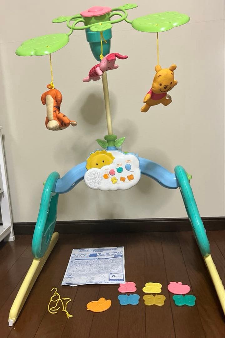 美品⭐︎くまのプーさん　えらべる回転6WAYジムにへんしんメリー　プーメリー
