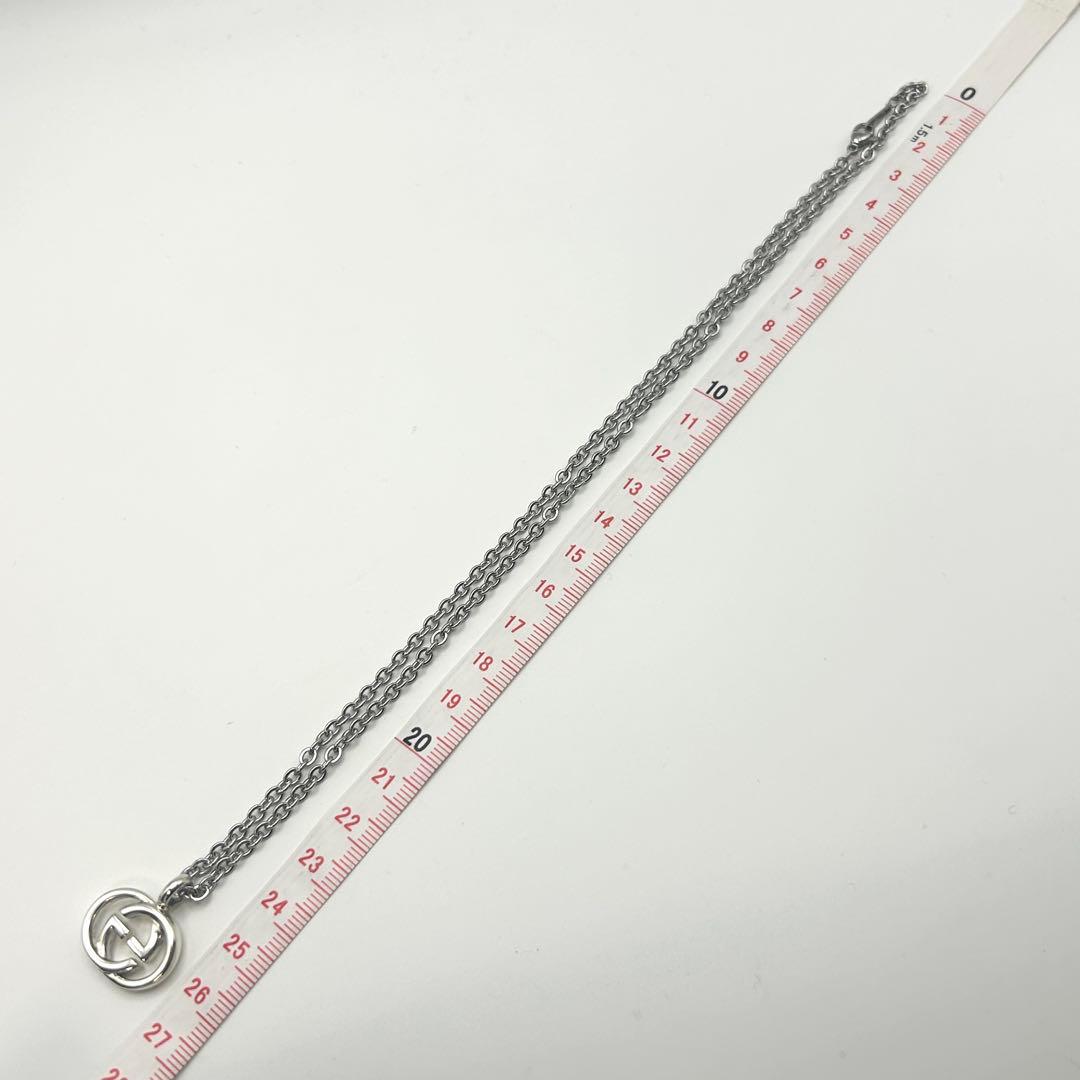 美品　グッチ　インターロッキングG ネックレス シルバー　チェーン社外品
