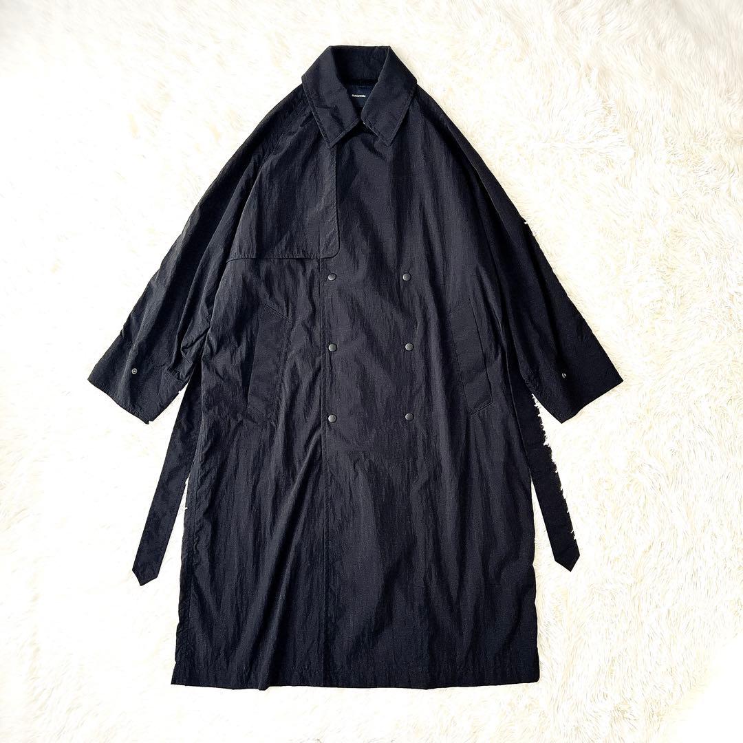 【美品】FRAMeWORK 撥水ナイロン トレンチコート 36 ブラック