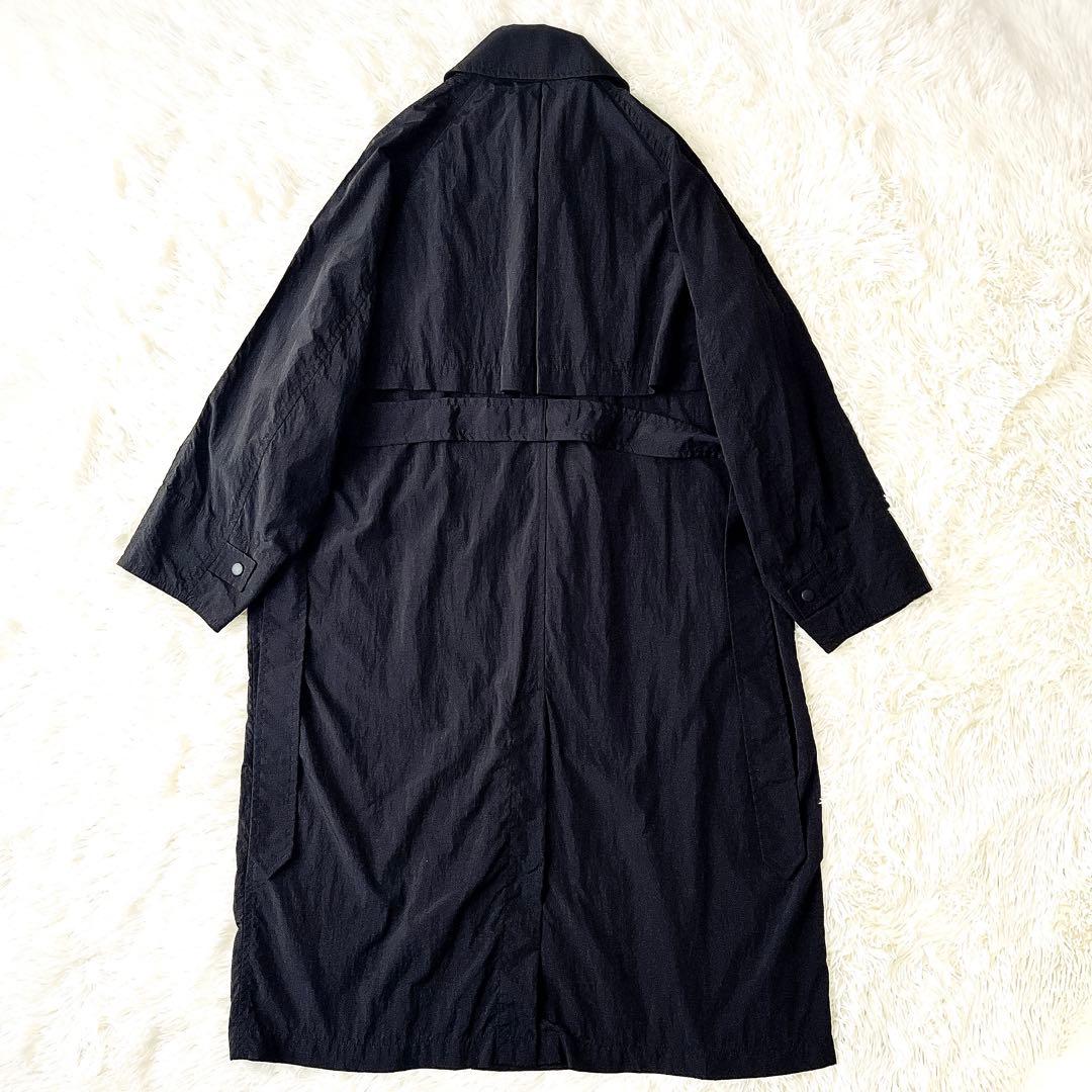 【美品】FRAMeWORK 撥水ナイロン トレンチコート 36 ブラック
