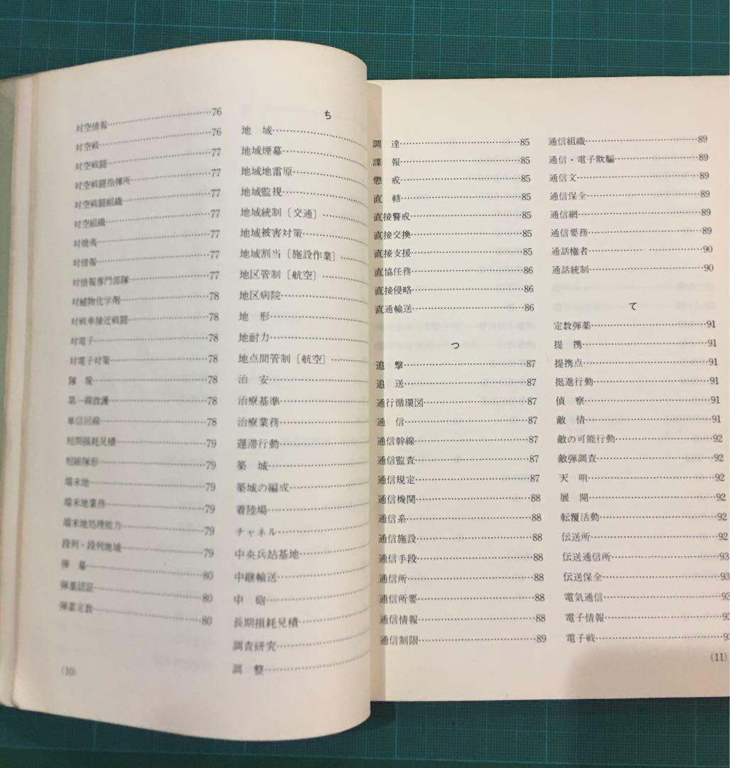 陸上幕僚監部　用語集　訓練資料　昭和43年11月　薄紙表紙カバー有り　自衛隊