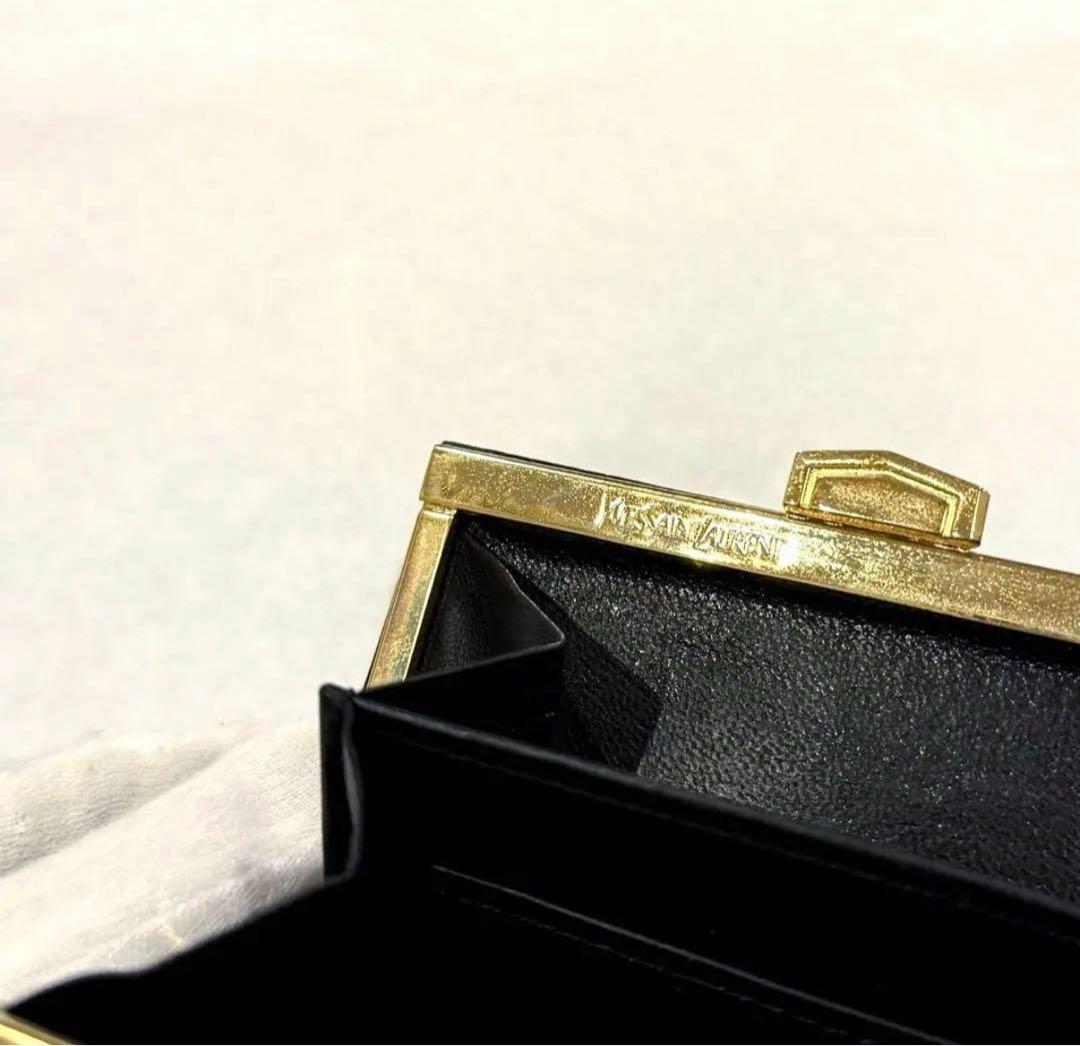 極美品‼️イブサンローラン ブラック 財布 廃盤品 クロコ型押し 希少 高級感