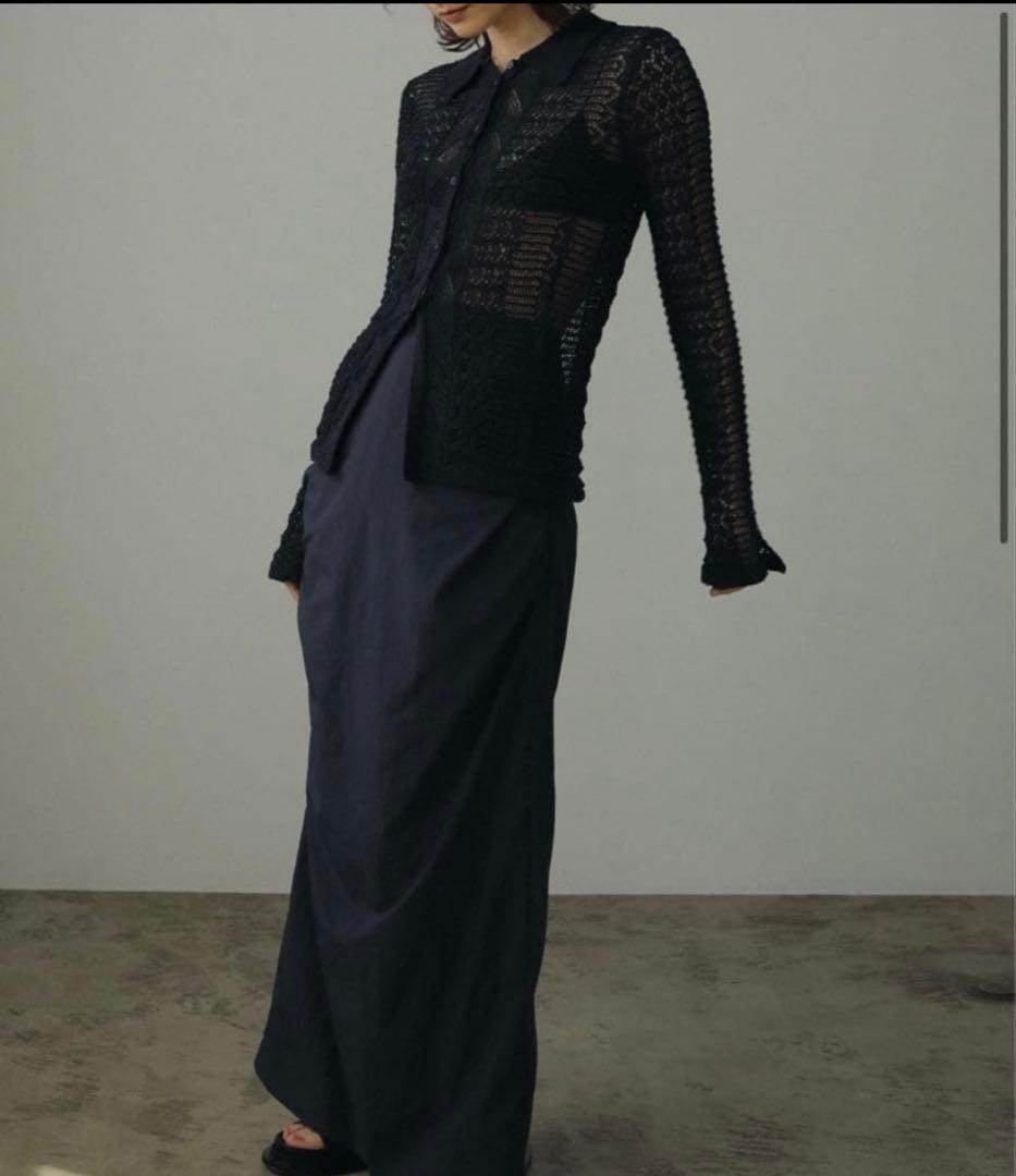 anuke Mix Knit Shirts ネイビー