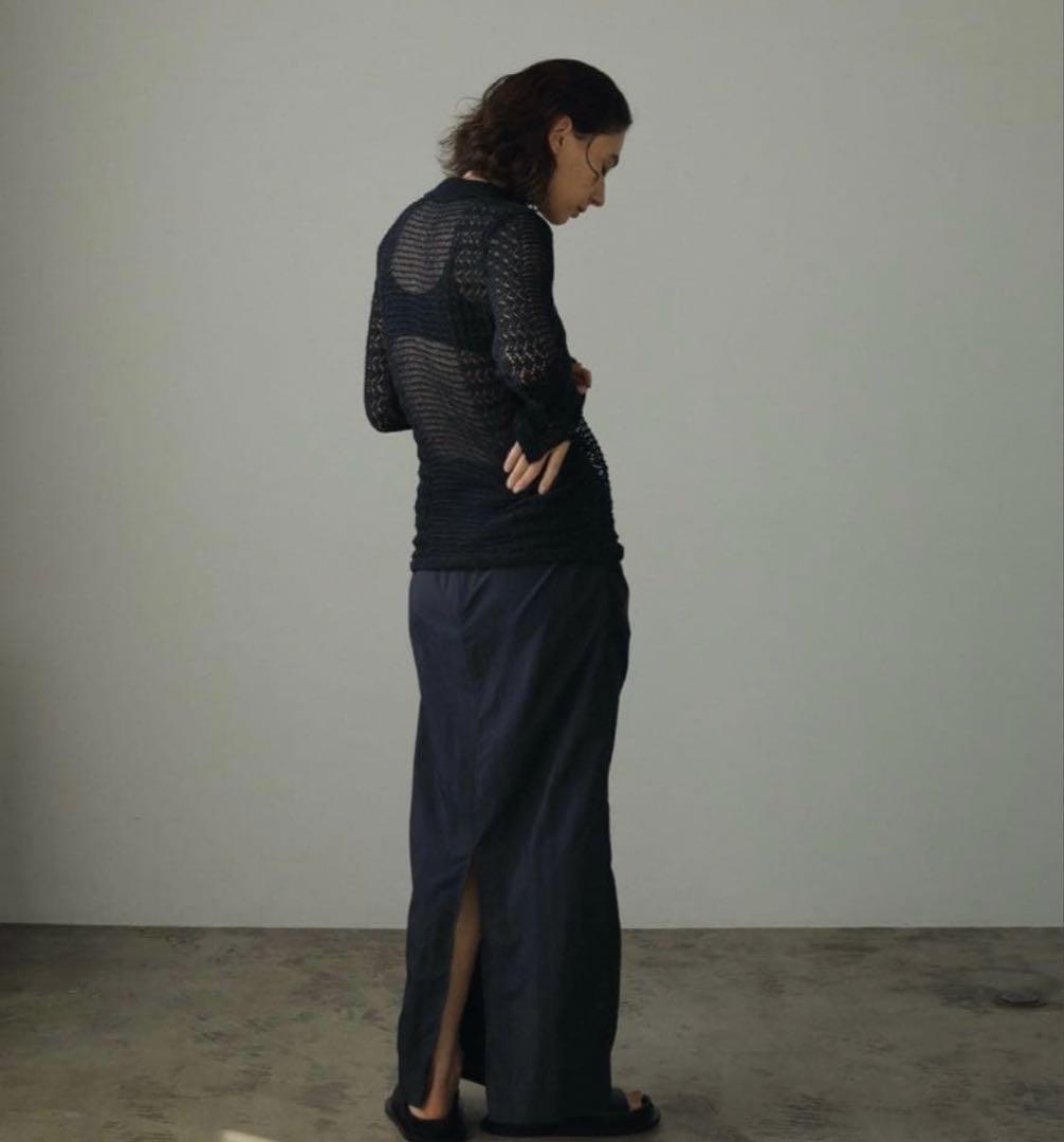 anuke Mix Knit Shirts ネイビー