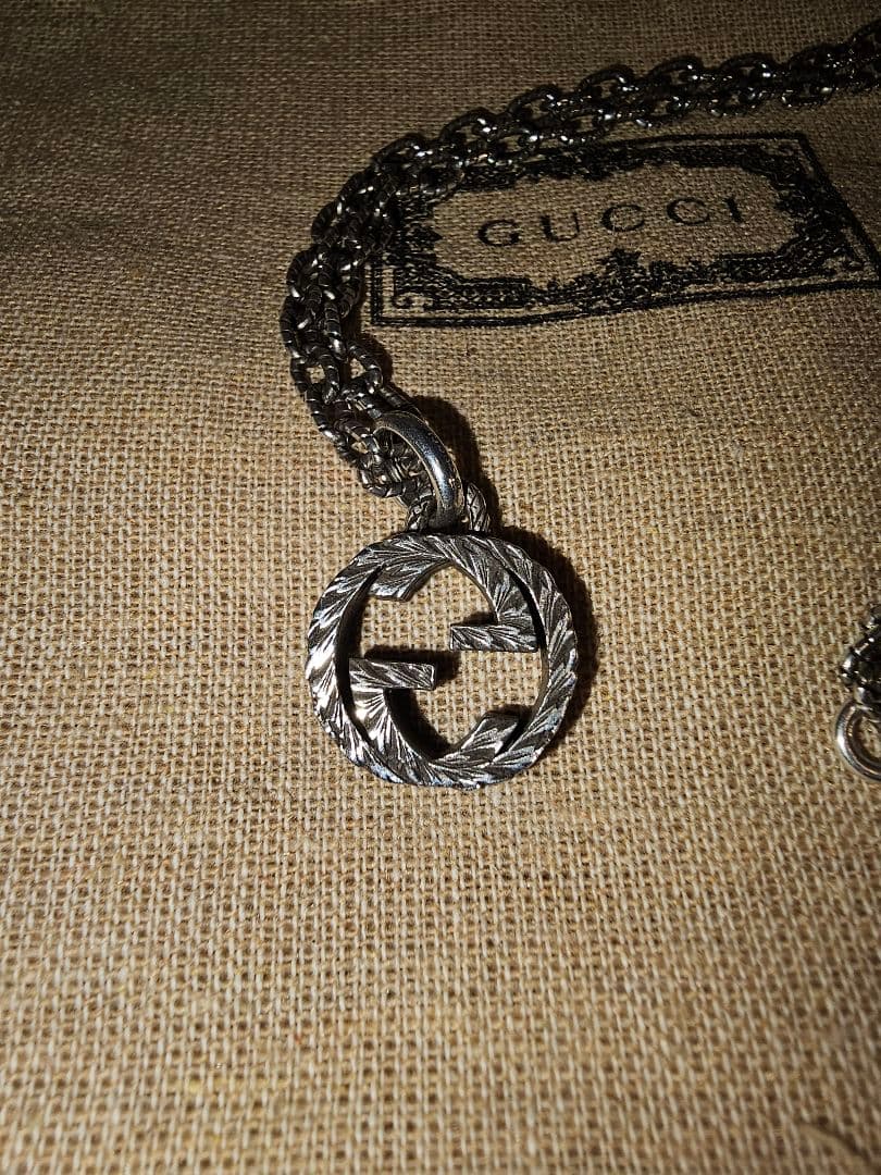 【正規品】GUCCI インターロッキングG ネックレス アラベスク シルバー