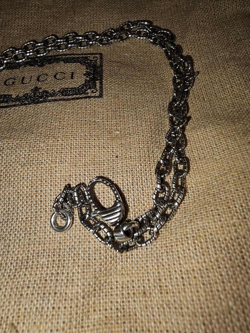 【正規品】GUCCI インターロッキングG ネックレス アラベスク シルバー