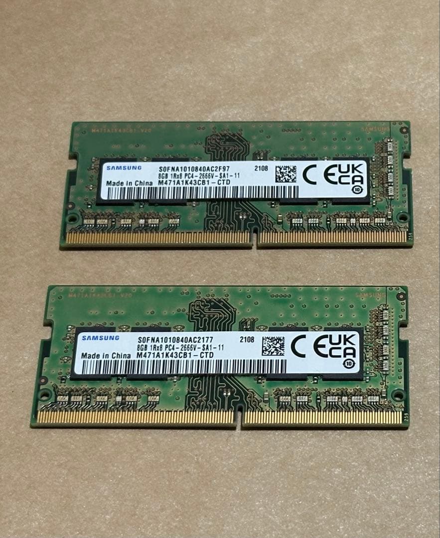 デスクトップPC・ノートPC用DDR4メモリ8GB× 2枚合計16GB