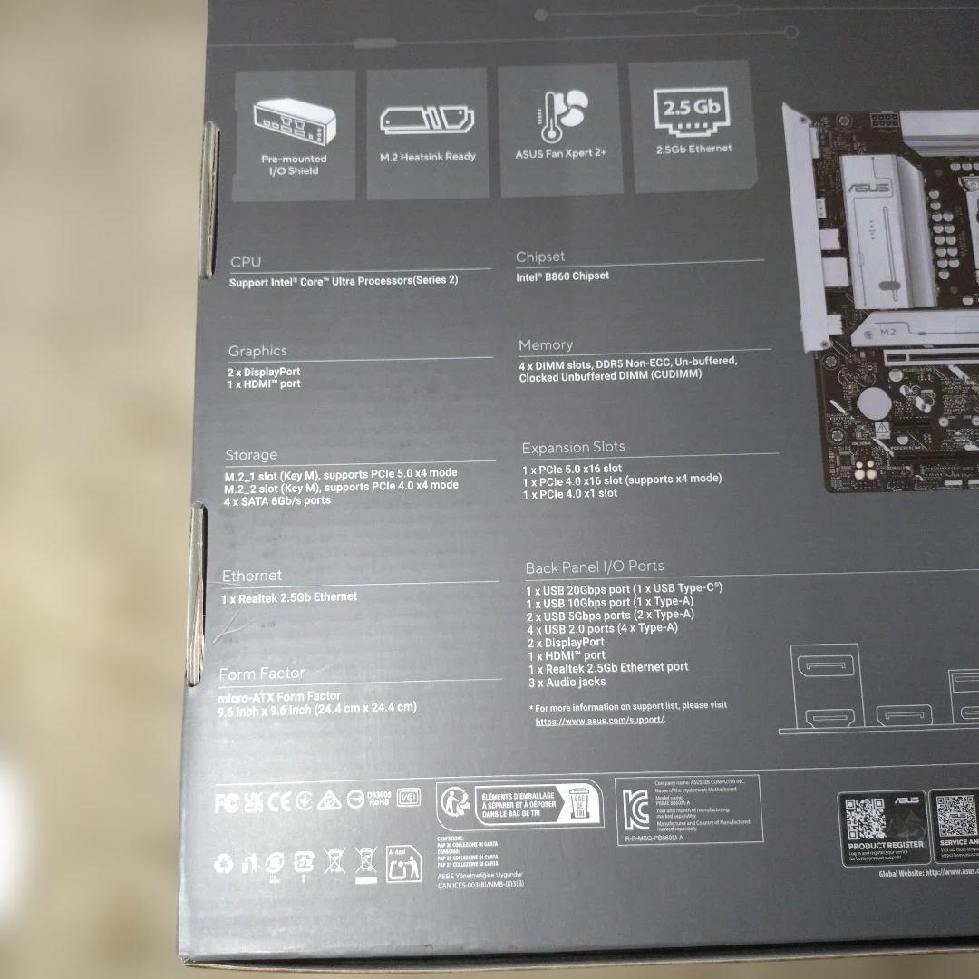 s*2様 PRIME B860M-A-CSM 新品